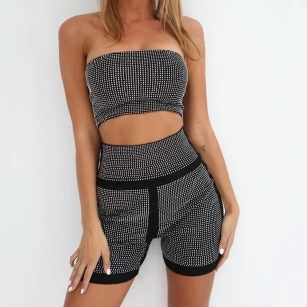 I AM GIA aurora sparkly rhinestone shorts